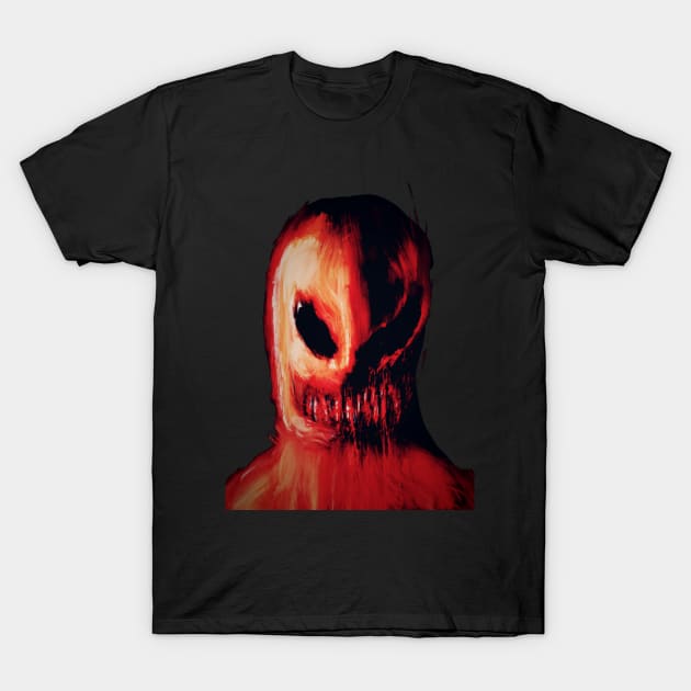 Orange monster face T-Shirt by Interium